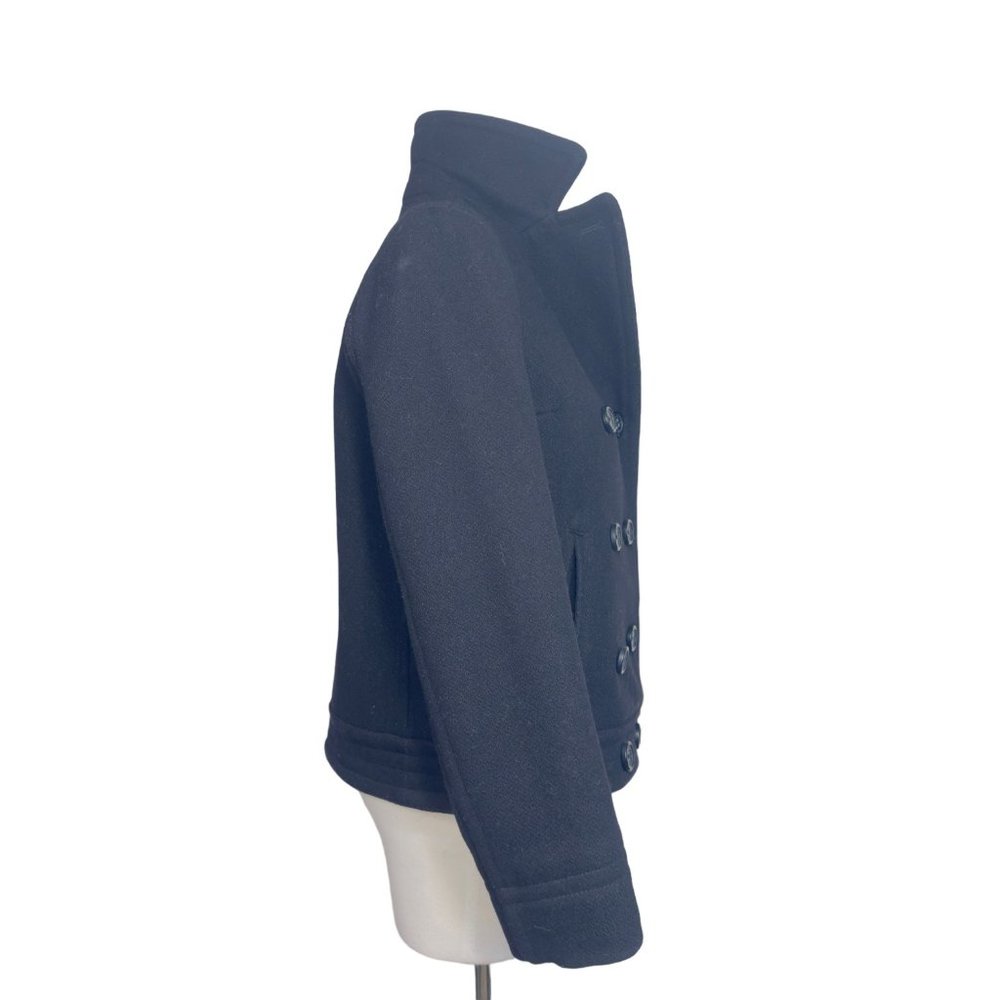GAP Double Breasted Women's Peacoat Wool Blend Black size Medium EUC - Picture 2 of 9
